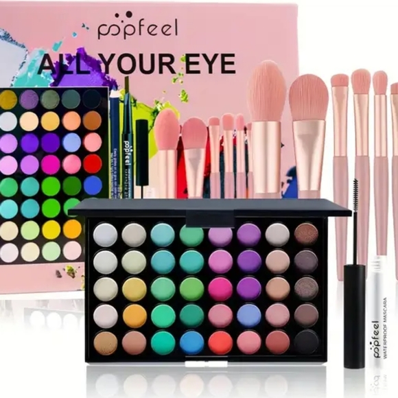40 color eyeshadow palette set with light up makeup mirror n more - Picture 3 of 5